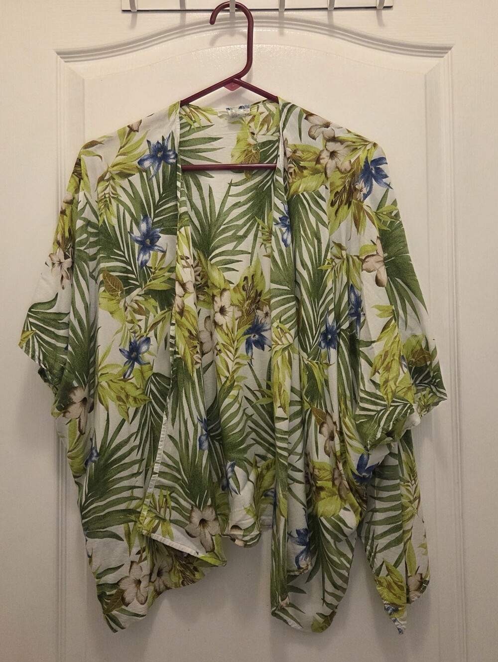 FOREVER 21 beachy cabana over shirt palm tree theme women's small oversized